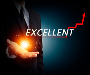 Hand rising arrow, business growth